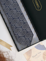 Blue Paisley Woven Silk Necktie - TOSSIDO