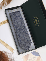 Blue Paisley Woven Silk Necktie - TOSSIDO