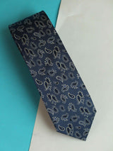 Blue Paisley Woven Silk Necktie - TOSSIDO