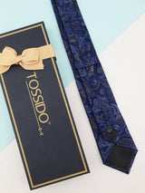 Blue Paisley Woven Silk Necktie - TOSSIDO