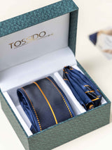 Blue Panel Necktie Gift - set - TOSSIDO