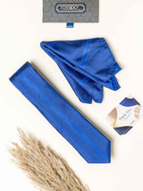 Blue Panel Necktie Gift - set - TOSSIDO