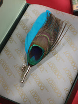 Blue Peacock Feather Brooch - TOSSIDO