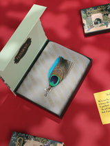 Blue Peacock Feather Brooch - TOSSIDO