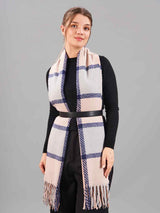 Blue & Pink Check Woolen Muffler - TOSSIDO