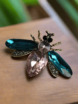 Blue & Pink Fly Brooch - TOSSIDO