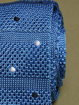 Blue Polka Silk Knitted Necktie - TOSSIDO