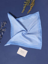 Blue Polka Silk Pocket Square - TOSSIDO