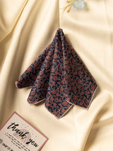 Blue & Red Floral Jacquard Pocket Square - TOSSIDO