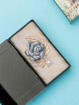Blue Rose Pearl Brooch