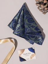 Blue & Sage Paisley Performance Silk™ Pocket Square - TOSSIDO