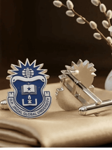 Blue & Silver Logo Crest Cufflinks - TOSSIDO