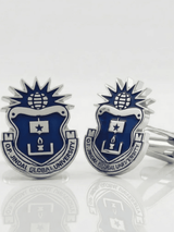 Blue & Silver Logo Crest Cufflinks - TOSSIDO