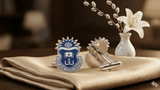 Blue & Silver Logo Crest Cufflinks - TOSSIDO