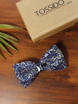 Blue & Silver Rhinestone Bowtie - TOSSIDO