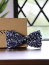 Blue & Silver Rhinestone Bowtie - TOSSIDO