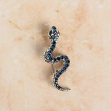 Blue & Silver Small Snake Brooch - TOSSIDO