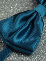 Blue Solid Bowtie & Pocket Square Set - TOSSIDO