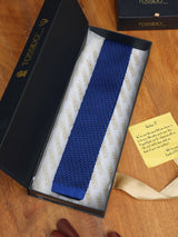 Blue Solid Knitted Necktie - TOSSIDO