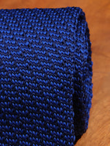 Blue Solid Knitted Necktie - TOSSIDO