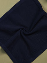 Blue Solid Knitted Pocket Square - TOSSIDO