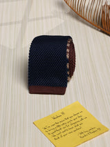 Blue Solid Silk Knitted Necktie - TOSSIDO