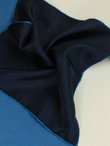 Blue Solid Silk Pocket Square - TOSSIDO