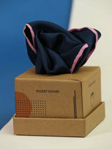 Blue Solid Silk Pocket Square - TOSSIDO
