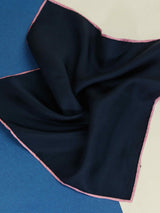 Blue Solid Silk Pocket Square - TOSSIDO