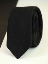 Blue Solid Wool Skinny Necktie - TOSSIDO