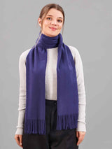 Blue Solid Woolen Muffler - TOSSIDO