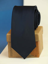 Blue Solid Woven Necktie - TOSSIDO