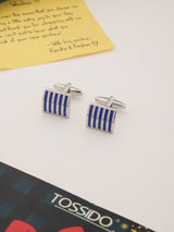 Blue Stripe Cufflinks - TOSSIDO