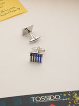 Blue Stripe Cufflinks - TOSSIDO