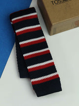 Blue Stripe Knitted Necktie - TOSSIDO