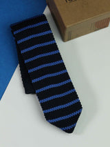 Blue Stripe Knitted Necktie - TOSSIDO