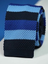 Blue Stripe Knitted Necktie - TOSSIDO