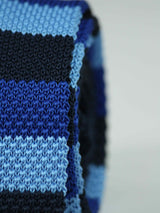 Blue Stripe Knitted Necktie - TOSSIDO