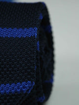 Blue Stripe Knitted Necktie - TOSSIDO