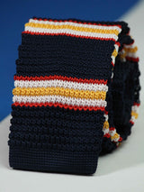Blue Stripe Knitted Necktie - TOSSIDO
