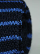 Blue Stripe Knitted Necktie - TOSSIDO