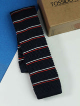 Blue Stripe Knitted Necktie - TOSSIDO