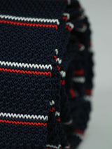 Blue Stripe Knitted Necktie - TOSSIDO