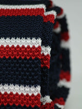 Blue Stripe Knitted Necktie - TOSSIDO