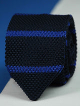 Blue Stripe Knitted Necktie - TOSSIDO