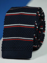 Blue Stripe Knitted Necktie - TOSSIDO