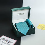 Blue Stripe Necktie & Pocket Square Giftset - TOSSIDO
