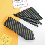 Blue Stripe Necktie & Pocket Square Giftset - TOSSIDO