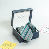 Blue Stripe Necktie & Pocket Square Giftset - TOSSIDO