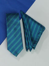 Blue Stripe Necktie & Pocket Square Giftset - TOSSIDO